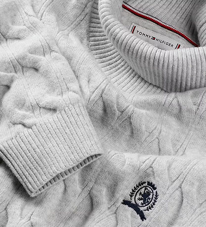 Tommy Hilfiger Bluse - Strick - Hellgrau-Meliert