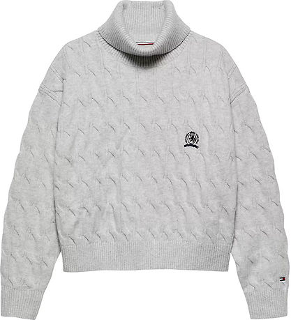 Tommy Hilfiger Bluse - Strick - Hellgrau-Meliert