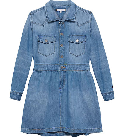 Tommy Hilfiger Kjóll - Gallaefni - Vicosedenim Blue