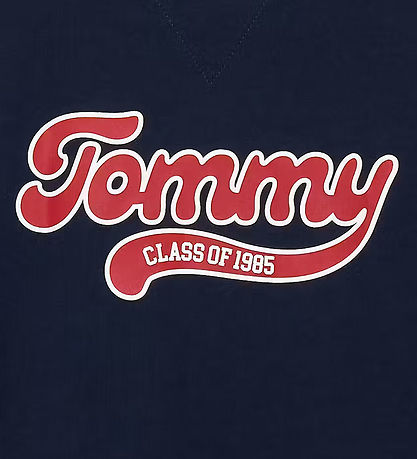 Tommy Hilfiger Stuttermabolur - Varsity Framan Aftan - Dark Nætu