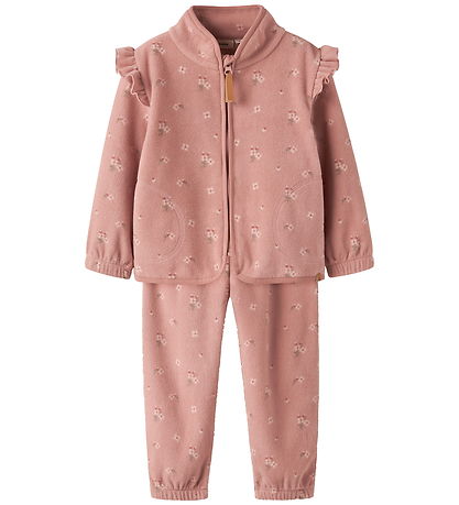 Lil' Atelier Fleece Jacket - NmfLaspectra - Misty Rose w. Flower