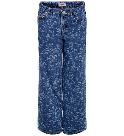 Kids Only Jeans - KogHope - Medium+ Blue Denim w. Flowers