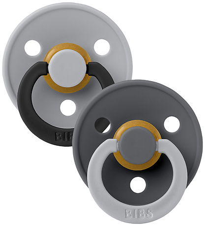 BIBS Colour Schnuller - Gr. 1 - 2er-Pack - Rund - Cloud Iron Mix