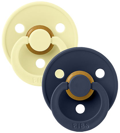 BIBS Colour Pacifiers - Size 1 - 2-Pack - Round - Luna/Deep Spac