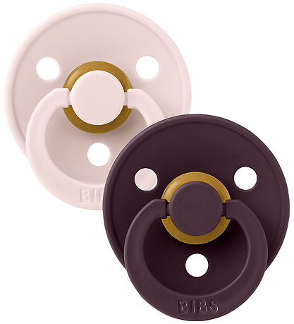 BIBS Colour Pacifiers - Size 2 - 2-Pack - Round - Petal/Plum