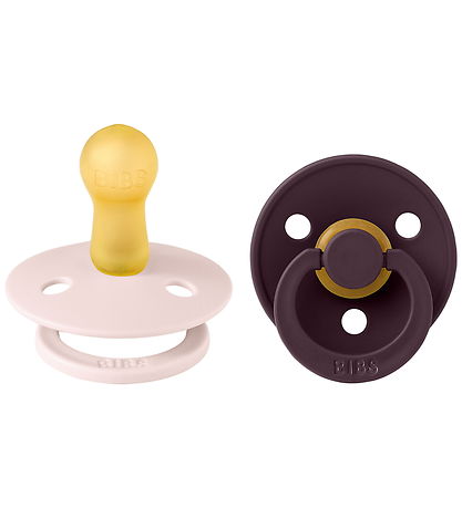 BIBS Colour Pacifiers - Size 2 - 2-Pack - Round - Petal/Plum