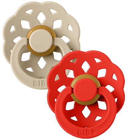 BIBS Bohemia Glowing Pacifiers - Size 2 - 2-Pack - Round - Vanil