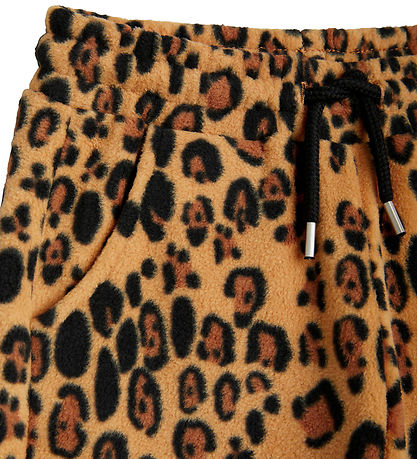 Mini Rodini Fleece pants - Leopard - Beige