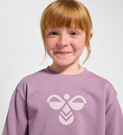 Hummel Sweatshirt - HmlJR Mouse - Lavender Mist/Glitter