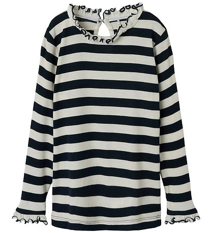 Name It Blouse - NmfPrakula - Dark Sapphire/Bright White