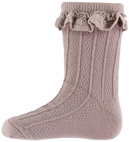 Wheat Sokkar - Ull - Nora - Dry Rose M. Blúnda