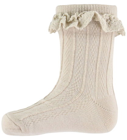 Wheat Socks - Wool - Nora - Offwhite w. Lace