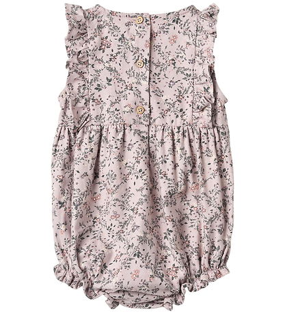 Wheat Summer Romper - Emmaline - Lilac Checked Flowers