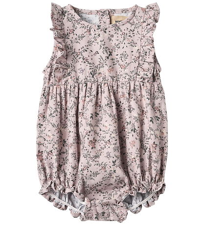Wheat Summer Romper - Emmaline - Lilac Checked Flowers