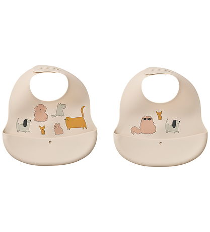 Liewood Lätzchen - Silikon - 2er-Pack - Ember - Katzen Ente Hund
