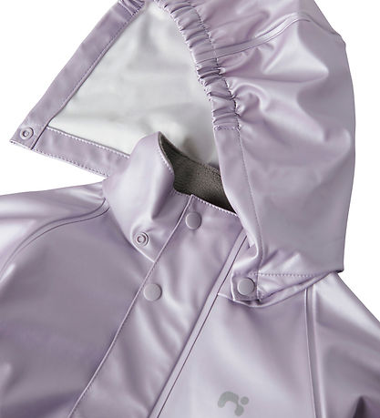 Name It Regnkläder m. Fleece - NmfDry - Dimmig Lilac