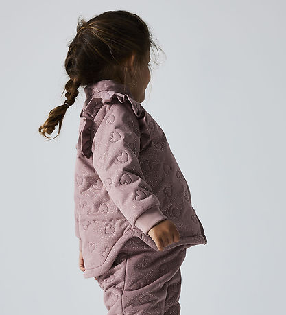 Name It Termo Set w. Fleece - NmfMoon - Woodrose w. Glitter