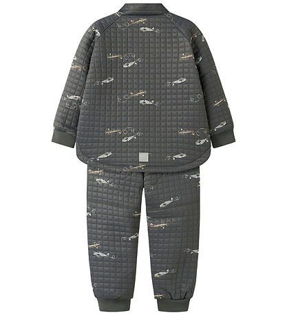Name It Termo Set w. Fleece - NmmMoon - Grey Pinstripe