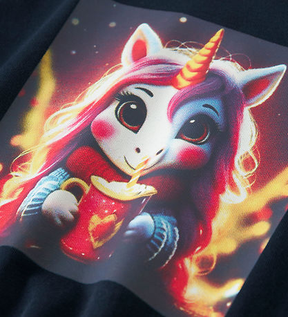 Name It Blússa - NmfVotea - Dökkblátt Blazer/Heitt Cocoa Unicorn