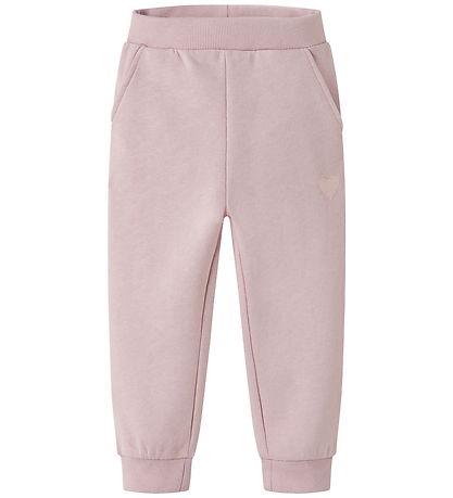 Name It Joggingbuxur - NmfVima - Glansandi Lilac/Heart Útsaumur