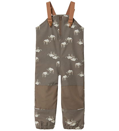 Name It Softshell Pants w. Fleece/Suspenders - NmmAlfa08 - Morel