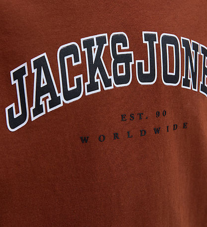 Jack & Jones Stuttermabolur - JjeCaleb - Brennt henna