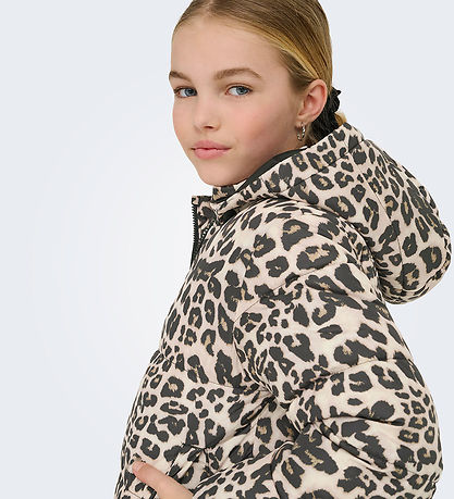 Kids Only Puffer Jacket - KogDalia - Card - Silver Mink/Leo