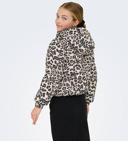 Kids Only Puffer Jacket - KogDalia - Card - Silver Mink/Leo