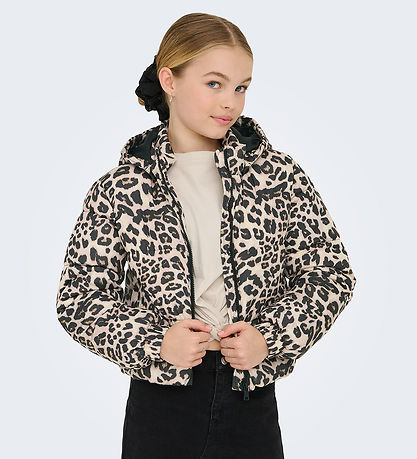 Kids Only Puffer Jacket - KogDalia - Card - Silver Mink/Leo