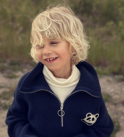 Mini Rodini Bluse - Strick - Panda - Blau