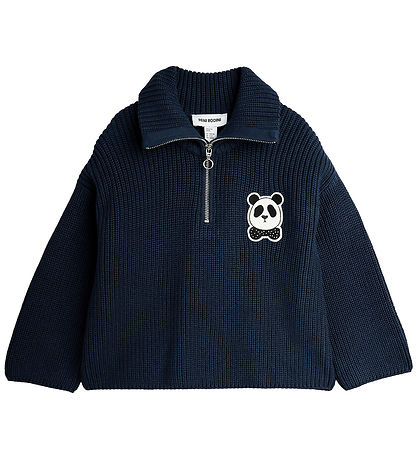 Mini Rodini Bluse - Strick - Panda - Blau