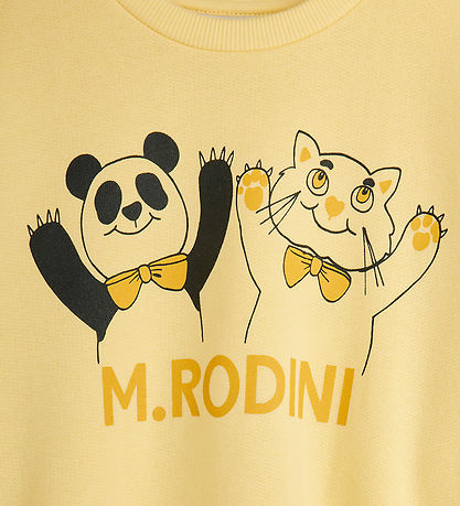 Mini Rodini Sweatshirt - Panda & CAT - Yellow