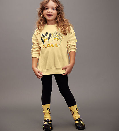 Mini Rodini Sweatshirt - Panda & CAT - Yellow