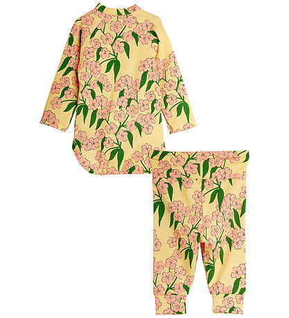 Mini Rodini Set - Wrap Bodysuit l/s/Trousers - Alpine Flowers - 