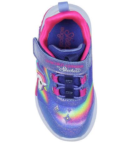 Skechers Shoes w. Light - Unicorn Chaser - Blue/Multi