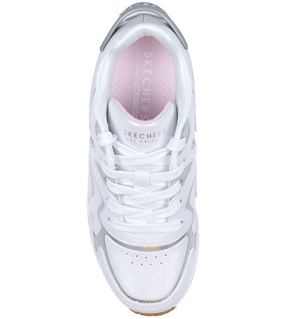 Skechers Sko - Bølgete Shimmer - Hvit/Sølv