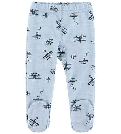 Joha Leggings m. Voet - Wol/Bamboe - Lichtblauw