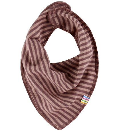 Joha Teething Bib - Wool - Rose w. Stripes
