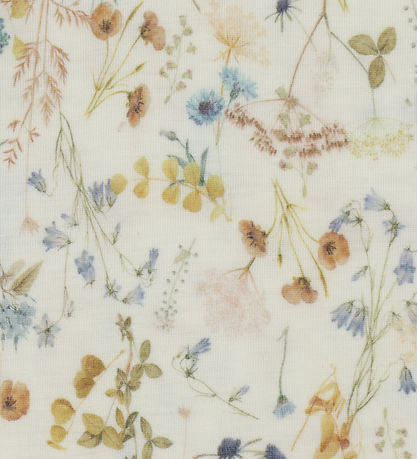 Joha Leggings - Wool - Off White w. Flowers