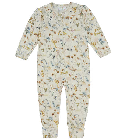 Joha Jumpsuit - Wool - Off White w. Flowers