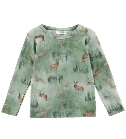 Joha Blouse - Wool - Green w. Forest