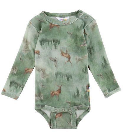 Joha Bodysuit l/s - Wool - Green w. Forest