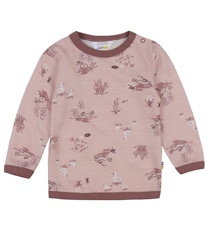 Joha Bluse - Wolle/Bambus - Rosa m. Print