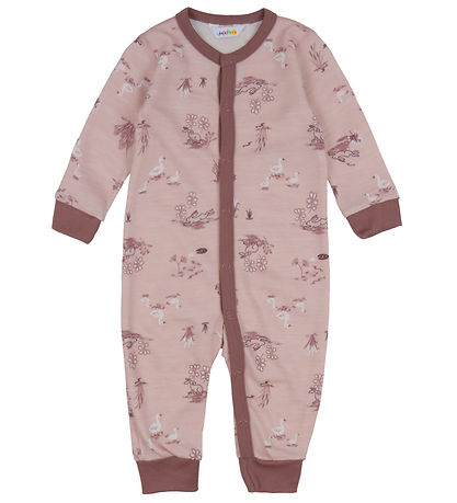 Joha Jumpsuit - Wool/Bamboo - Pink w. Print