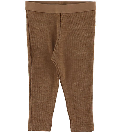 Joha Leggings - Rib - Ull - Hlýtt Brúnt
