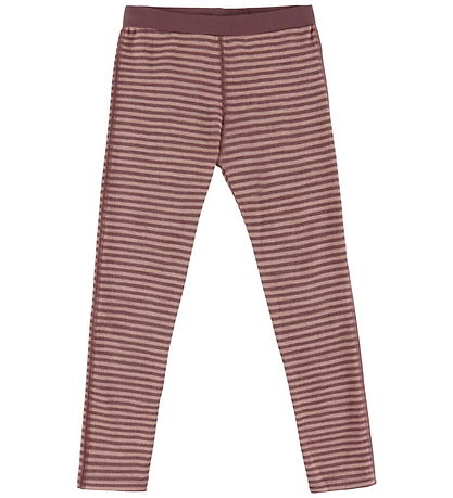 Joha Leggings - Wool - Rose w. Stripes