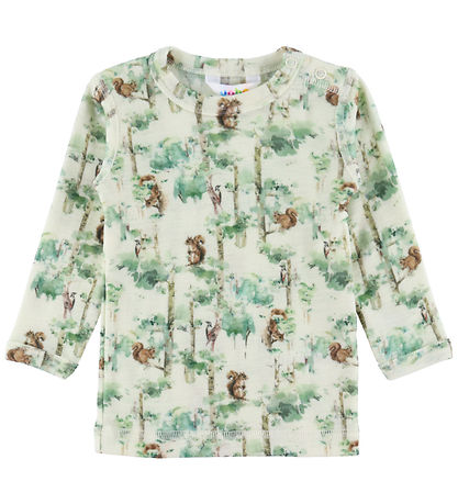 Joha Blouse - Wool - Off White w. Trees