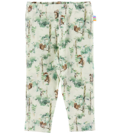 Joha Leggings - Wool - Off White w. Trees