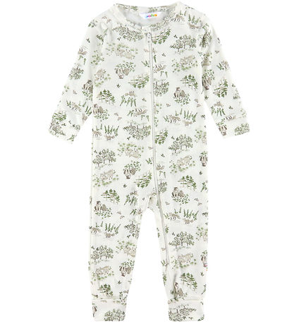 Joha Jumpsuit - Wool/Silk - Off White w. Trees