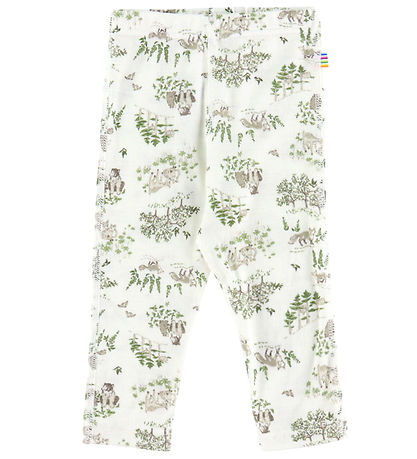 Joha Leggings - Wool/Silk - Off White w. Trees